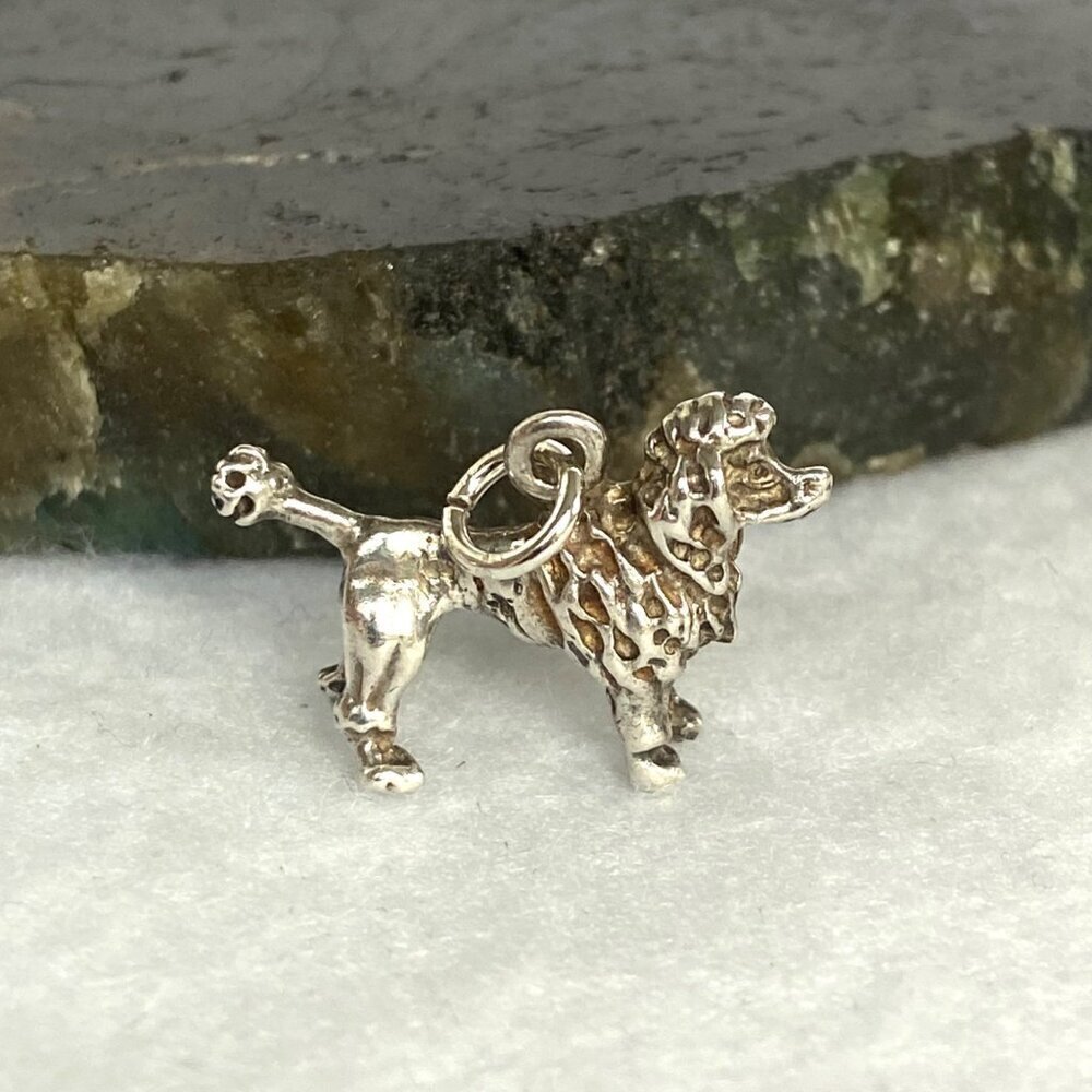 Solid Sterling Silver 925 3 Dimensional Poodle Do… - image 3